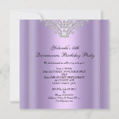 キンセアニェラ15パーティー薄紫パープルホワイトダイヤモンド 招待状 (裏面)