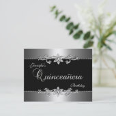 キンセアニェラ15位黒エレガント銀玉パーティー 招待状 (スタンド正面)
