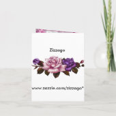 キンセアニェラ15招待状ホワイトピンクパープルバラ 招待状 (裏面)