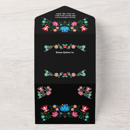 キンセアニェラ15日フローラ誕生会 オールインワン招待状 (外側)