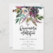 キンセアニェラ15歳の誕生日の羽フローラ 招待状 (正面)