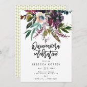 キンセアニェラ15歳の誕生日の羽フローラ 招待状 (正面/裏面)