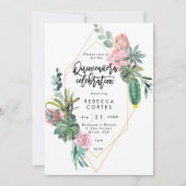 キンセアニェラ15歳の誕生日サボテンの幾何学 招待状 (正面)