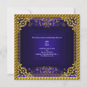 キンセアニェラ15深いブルー金ゴールドダイアモンドティアラ 招待状 (裏面)