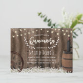 キンセアニェラ15素朴フラワーズワインバレル誕生日 招待状 (スタンド正面)