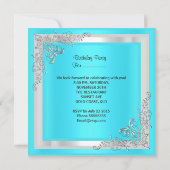 キンセアニェラ15誕生日アクアブルーシルバーティアラ 招待状 (裏面)