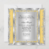 キンセアニェラ15誕生日イエローシルバーシューズ2 招待状 (裏面)