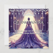 キンセアニェラ15誕生日キャッスルパープルドレス 招待状 (正面)