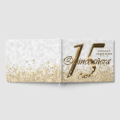 キンセアニェラ15誕生日ゴールドフォイルグリッター ゲストブック (全面)