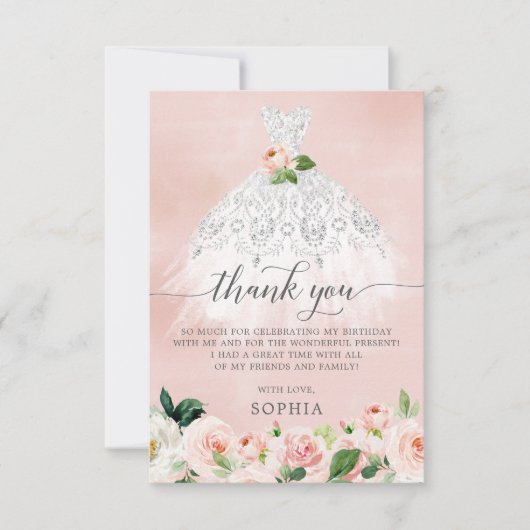 キンセアニェラ15誕生日サンキューカード 招待状 (正面)