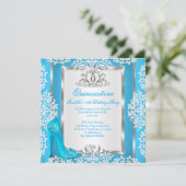 キンセアニェラ15誕生日シンデレラブルーシューズ 招待状 (スタンド正面)