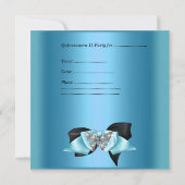 キンセアニェラ15誕生日ゼブラブルーブラックティアラ 招待状 (裏面)