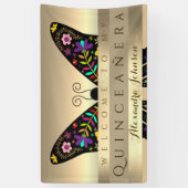 キンセアニェラ15誕生日バタフカラフルラ 横断幕 (縦)