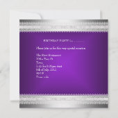 キンセアニェラ15誕生日パープルシルバーダイヤモンド 招待状 (裏面)