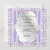 キンセアニェラ15誕生日パールパープルシルバー 招待状 (裏面)