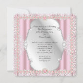 キンセアニェラ15誕生日パールピンクシルバー2 招待状 (裏面)