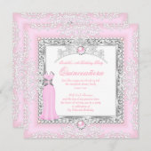 キンセアニェラ15誕生日パールライトピンクレース 招待状 (正面/裏面)