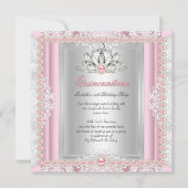 キンセアニェラ15誕生日パールライトピンク 招待状 (正面)