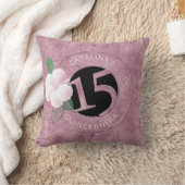 キンセアニェラ15誕生日ピンクフェイクメタリックフローラ クッション (ブランケット)