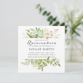 キンセアニェラ15誕生日フローラグリーンリーフ 招待状 (スタンド正面)