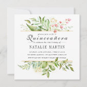 キンセアニェラ15誕生日フローラグリーンリーフ 招待状 (正面)