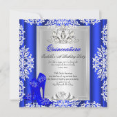 キンセアニェラ15誕生日ブルー王室のシューズ2 招待状 (正面)