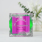 キンセアニェラ15誕生日ホットピンクライムティアラ 招待状 (スタンド正面)