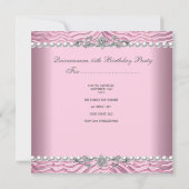 キンセアニェラ15誕生日ホワイトパールピンクゼブラ 招待状 (裏面)