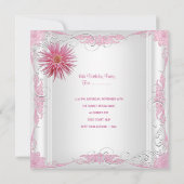 キンセアニェラ15誕生日ホワイトピンクシルバーダリア 招待状 (裏面)