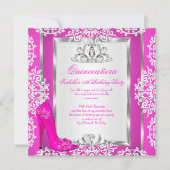 キンセアニェラ15誕生日マジカルホットピンクシューズ 招待状 (正面)