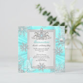 キンセアニェラ15誕生日ライトティール（緑がかった色）ヒール2 招待状 (スタンド正面)