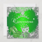 キンセアニェラ15誕生日ライムシルバーマスクティアラ 招待状 (正面)