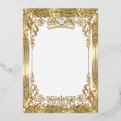 キンセアニェラ15誕生日写真白金ゴールド 箔招待状 (正面)