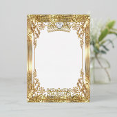 キンセアニェラ15誕生日写真白金ゴールド 箔招待状 (立ち正面)