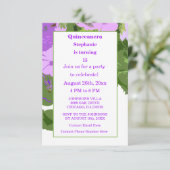 キンセアニェラ15誕生日紫フローラ ガーリー 招待状 (スタンド正面)