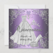 キンセアニェラ15誕生日薄紫紫 招待状 (正面)