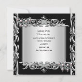 キンセアニェラ15誕生日蝶シルバーブラック 招待状 (裏面)