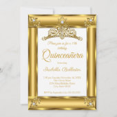 キンセアニェラ15誕生日金ゴールドダイアモンドティアラ2 招待状 (正面)