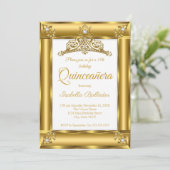 キンセアニェラ15誕生日金ゴールドダイアモンドティアラ2 招待状 (スタンド正面)