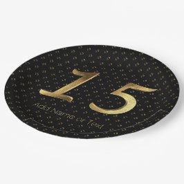 キンセアニェラ15誕生日15周年記念金ゴールド ペーパープレート