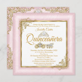 キンセアニェラ15赤面ピンクフォトキャリッジ 招待状 (正面/裏面)