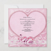 キンセアニェラ15 15thホワイトピンクスワンズティアラハート 招待状 (裏面)