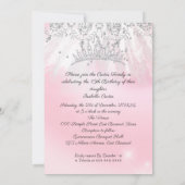 キンセアニェラ15thかわいらしピンクシルバードレスグリッター 招待状 (裏面)