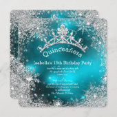 キンセアニェラ15thウィンターワンダーランドシルバーティール(緑がかった色) 招待状 (正面/裏面)