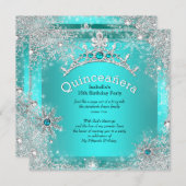 キンセアニェラ15thウィンターワンダーランドシルバーティール（緑がかった色）3 招待状 (正面/裏面)