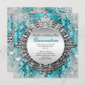 キンセアニェラ15thウィンターワンダーランドティール(緑がかった色)アクア2 招待状 (正面/裏面)
