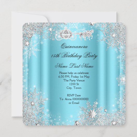 キンセアニェラ15thシンデレラブルーバースデーパーティー 招待状 (裏面)