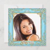 キンセアニェラ15thシンデレラブルーパールティアラ写真 招待状 (裏面)