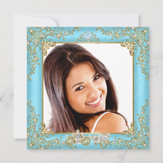 キンセアニェラ15thシンデレラブルーパールティアラ写真 招待状 (裏面)