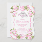 キンセアニェラ15thスイートピンクのバラの花 招待状 (正面)